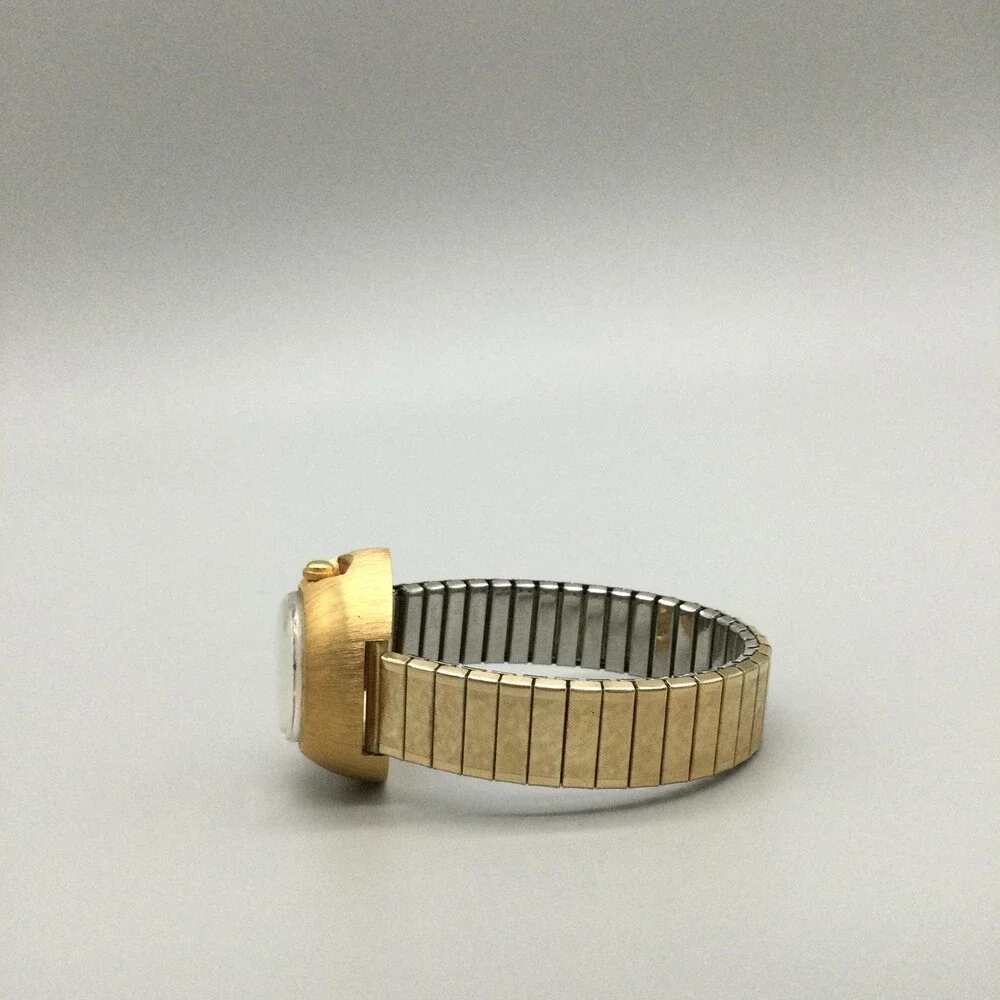 Vintage Timex Electric Womens Watch 30mm Champagne Dial NOT RUNNING FOR PARTS